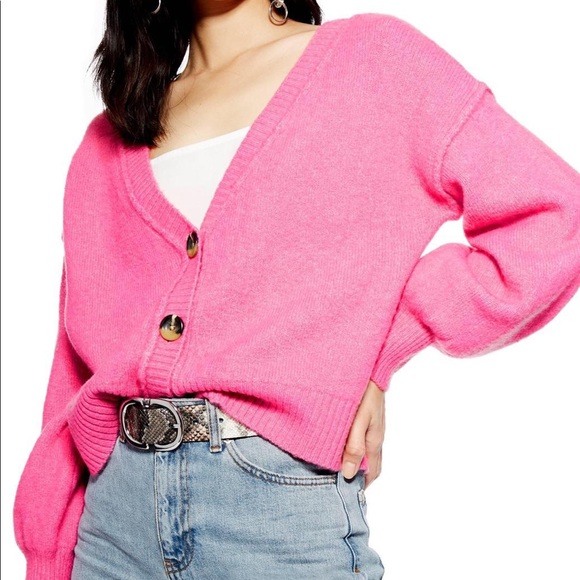 Topshop Pink Courtney Cardigan 